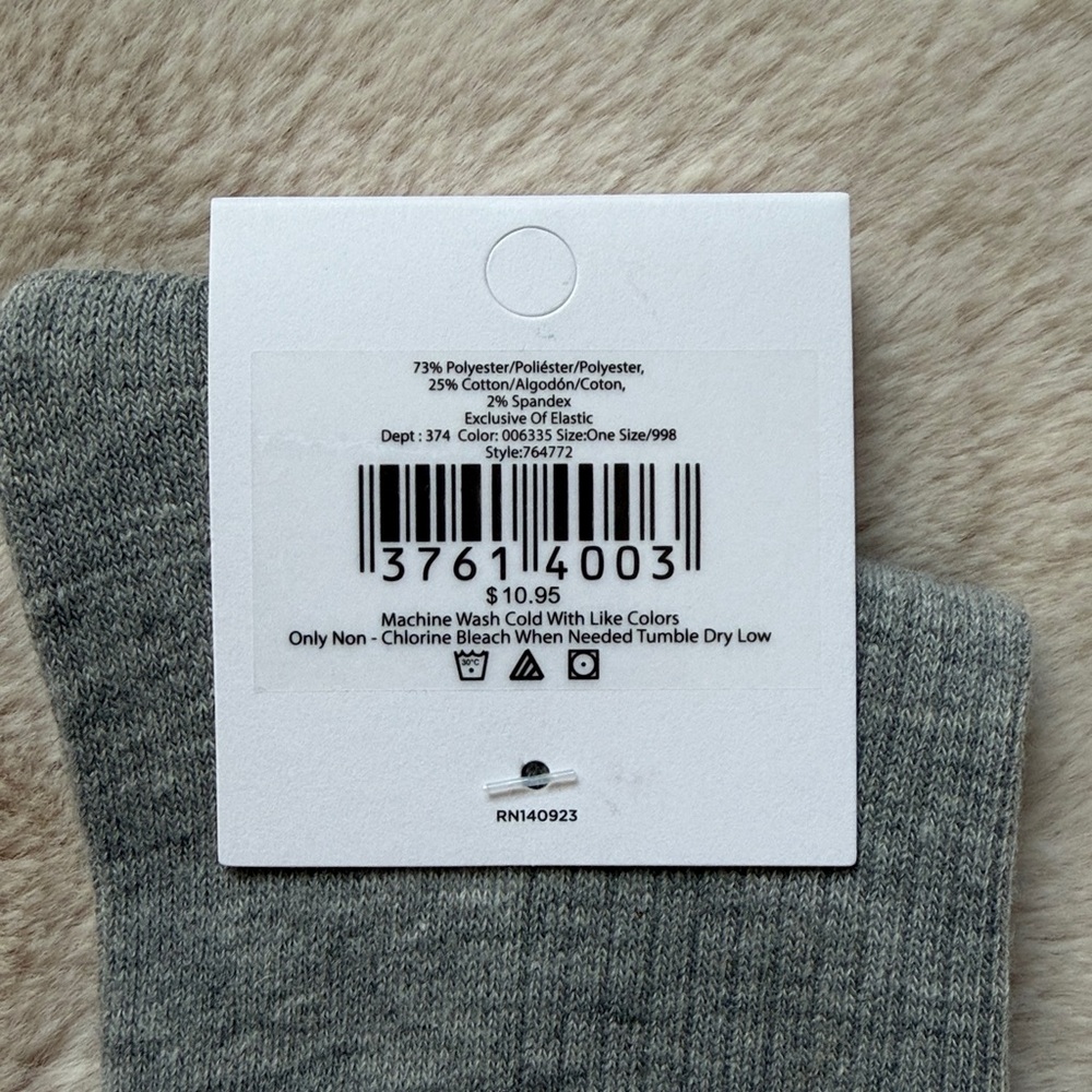 LOFT Gray Embellished Crew Socks - Picture 4 of 7